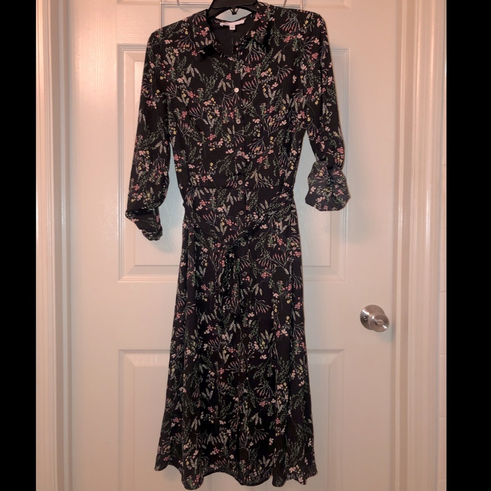DR2 Floral Tea Length Fitted Dress